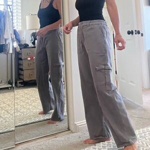 Gray casual cargo pants